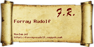 Forray Rudolf névjegykártya