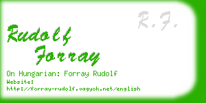rudolf forray business card
